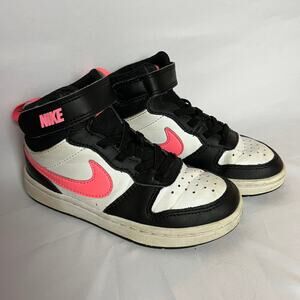 Nike Girl Court Borough Mid White Pink Sunset Pulse Basketball Sneaker Size 11 C